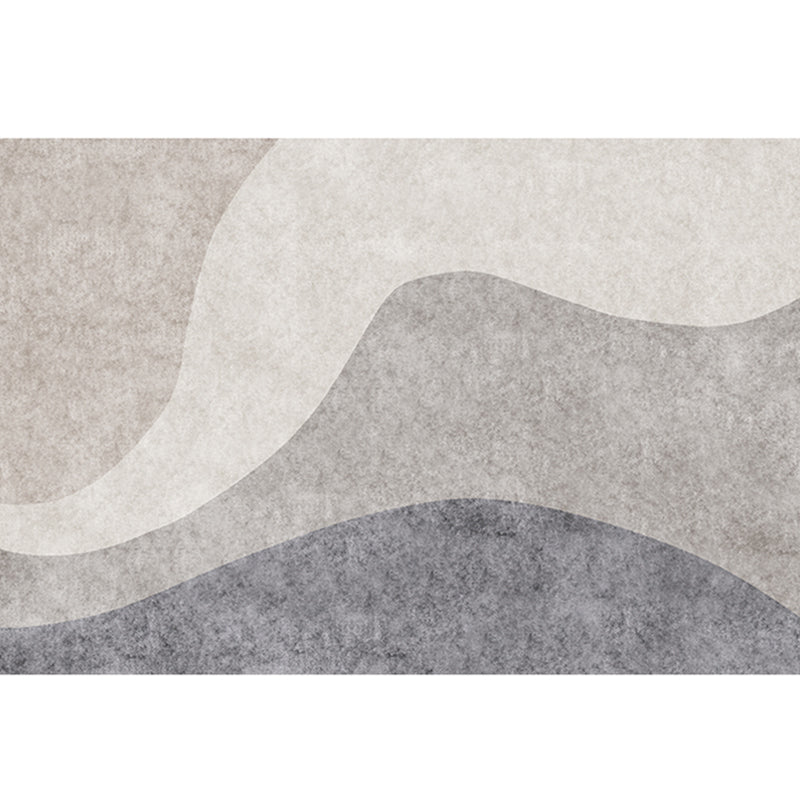 Modern Geometric Pattern Carpet Orange Polyester Area Rug Anti-Slip Easy Care Rug for Home Decor