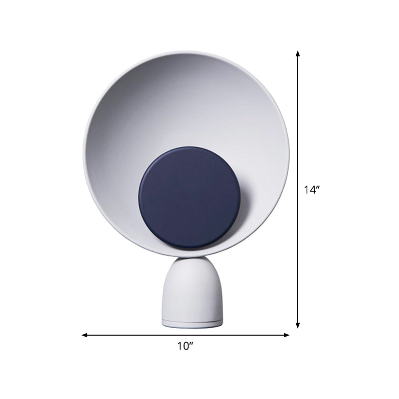 Lampada da lettura a LED per camera da letto Modernismo Lampada da comodino blu con piattino paralume in metallo