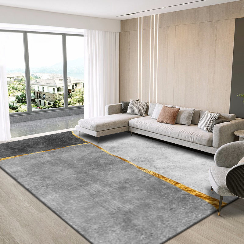 Blue Luxury Rug Blending Graphic Rug Non-Slip Backing Rug for Living Room