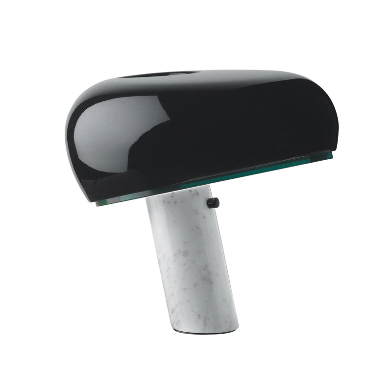 LED Table ombrée Lumière Métal moderne petite lampe de bureau en noir avec cylindre Base de marbre blanc