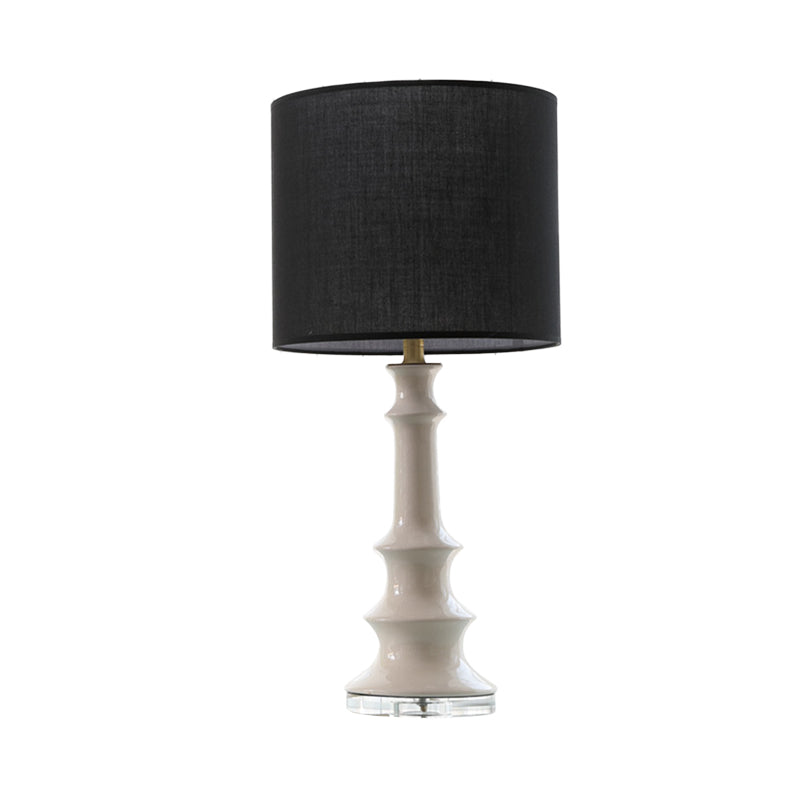 Lampe de nuit à teinte droite tissu contemporain 1 tête de lecture de tête en noir