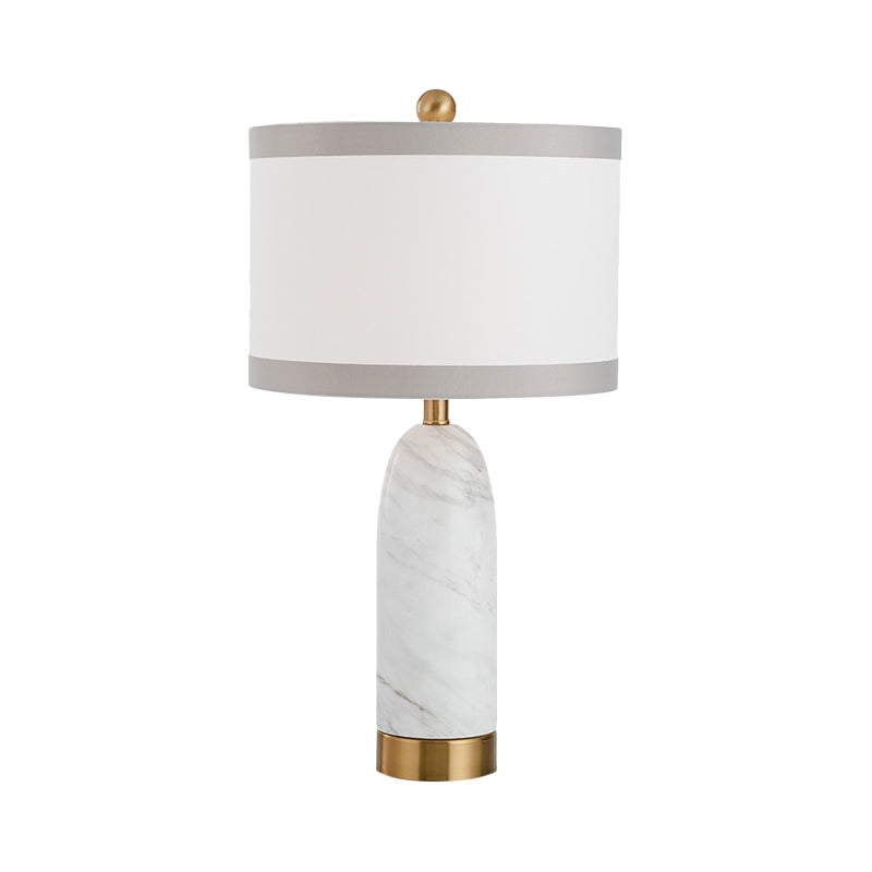 1 hoofd eetkamer taak licht moderne witte tafellamp met cilindrische stofschaduw