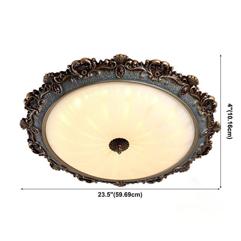 Traditional Style Retro Ceiling Lamp Bedroom Drawing Room Flush Mount Light Fixture