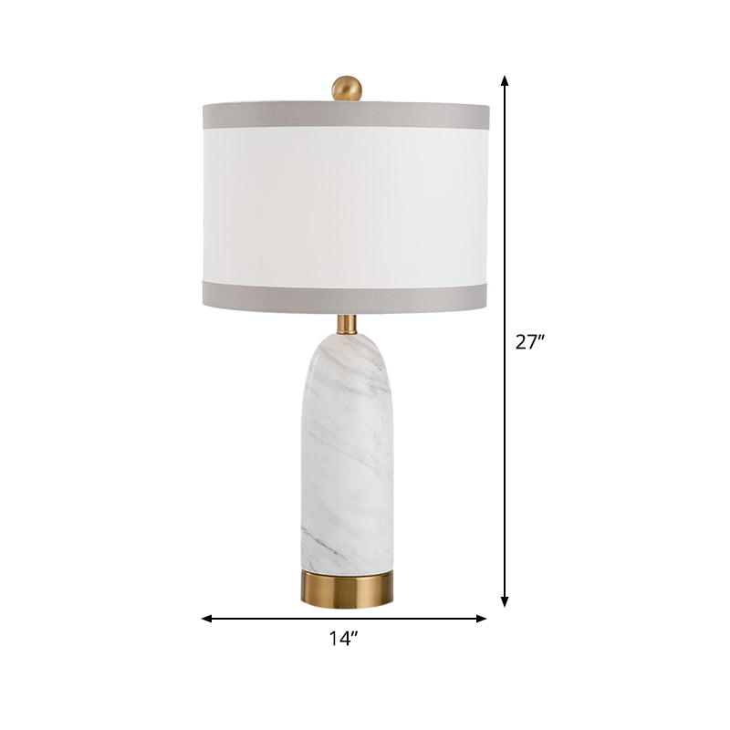 1 hoofd eetkamer taak licht moderne witte tafellamp met cilindrische stofschaduw