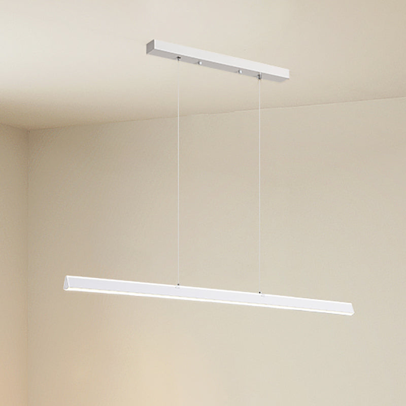 Nordic Simple Island Light Fixture Modern Long Strip LED Pendant Light for Dining Room