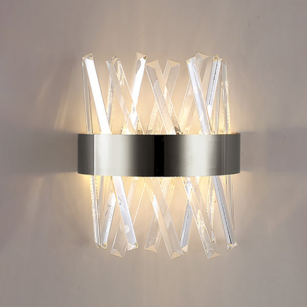 Lámpara de luz de apliques de cristal posmodernos de 2 cabezas de pared para sala de estar de dormitorio