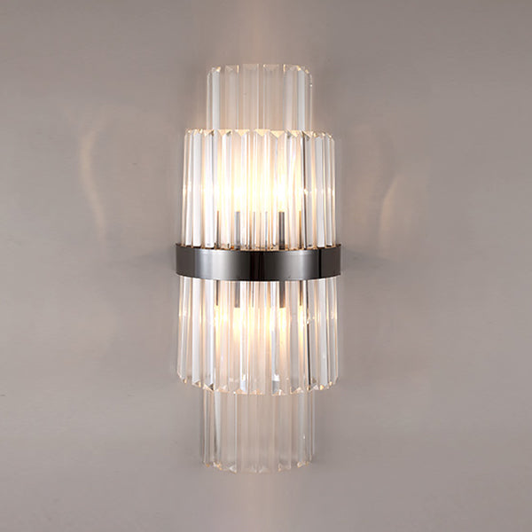Lámpara de luz de apliques de cristal posmodernos de 2 cabezas de pared para sala de estar de dormitorio