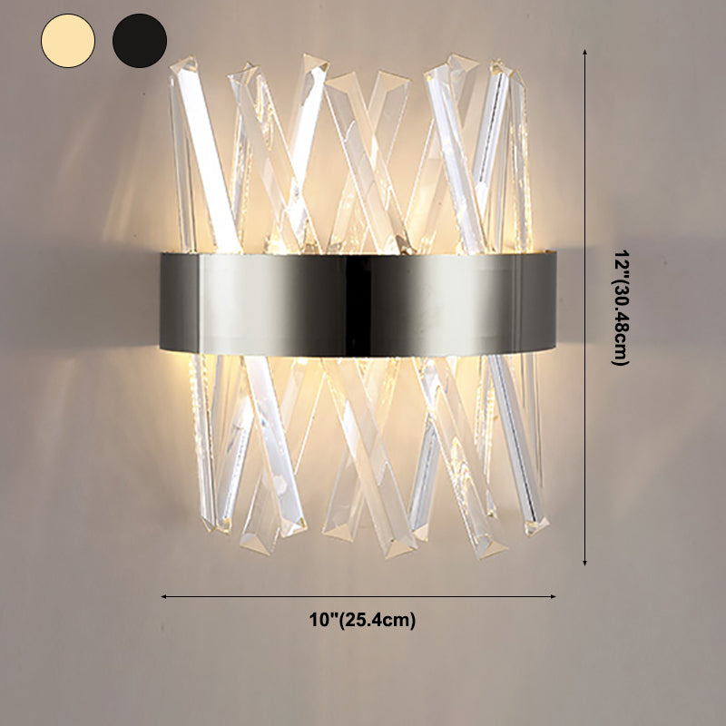Lámpara de luz de apliques de cristal posmodernos de 2 cabezas de pared para sala de estar de dormitorio