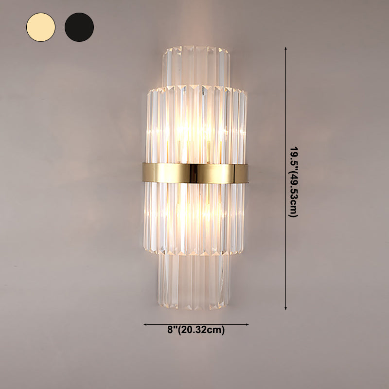 Lámpara de luz de apliques de cristal posmodernos de 2 cabezas de pared para sala de estar de dormitorio
