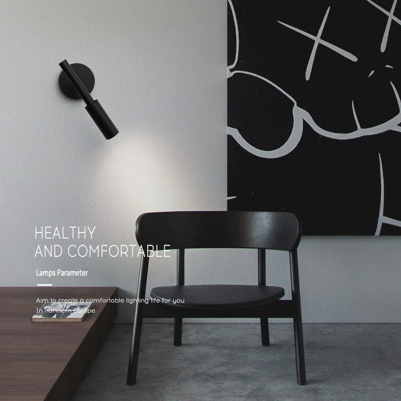 Luz de lectura rotativa de luz de pared metálica de estilo moderno para sala de estar de dormitorio de hotel