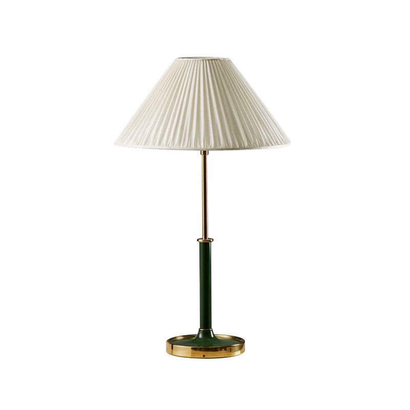 Abat-jour Empire en métal, éclairage de Table moderne, 1 lumière, lampe de nuit en tissu blanc pour salon