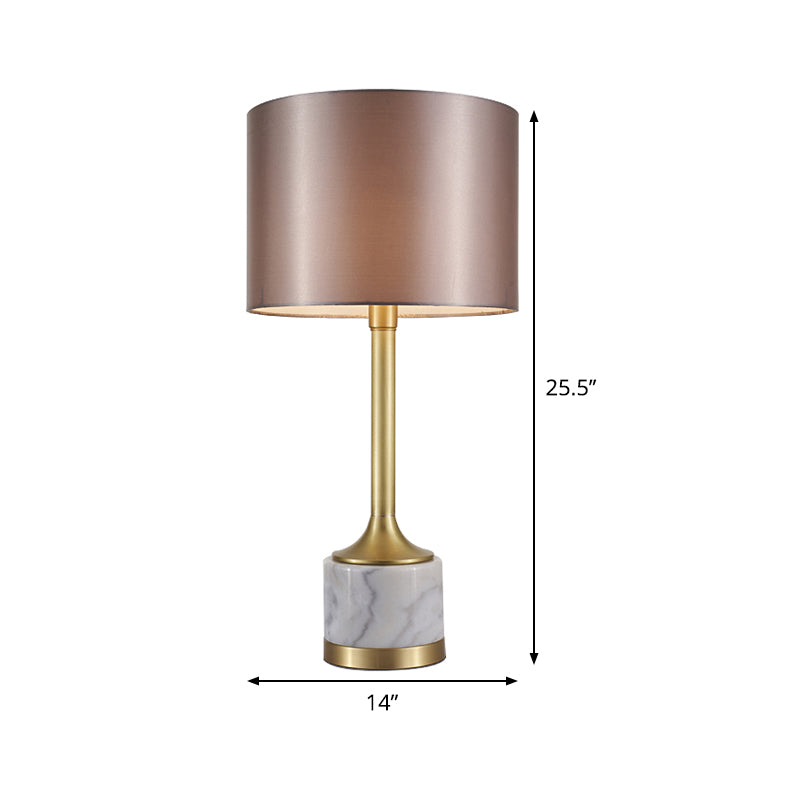 Stof cilindrisch tafellicht minimalisme 1 lamp grijs nachtkastje lamp voor woonkamer