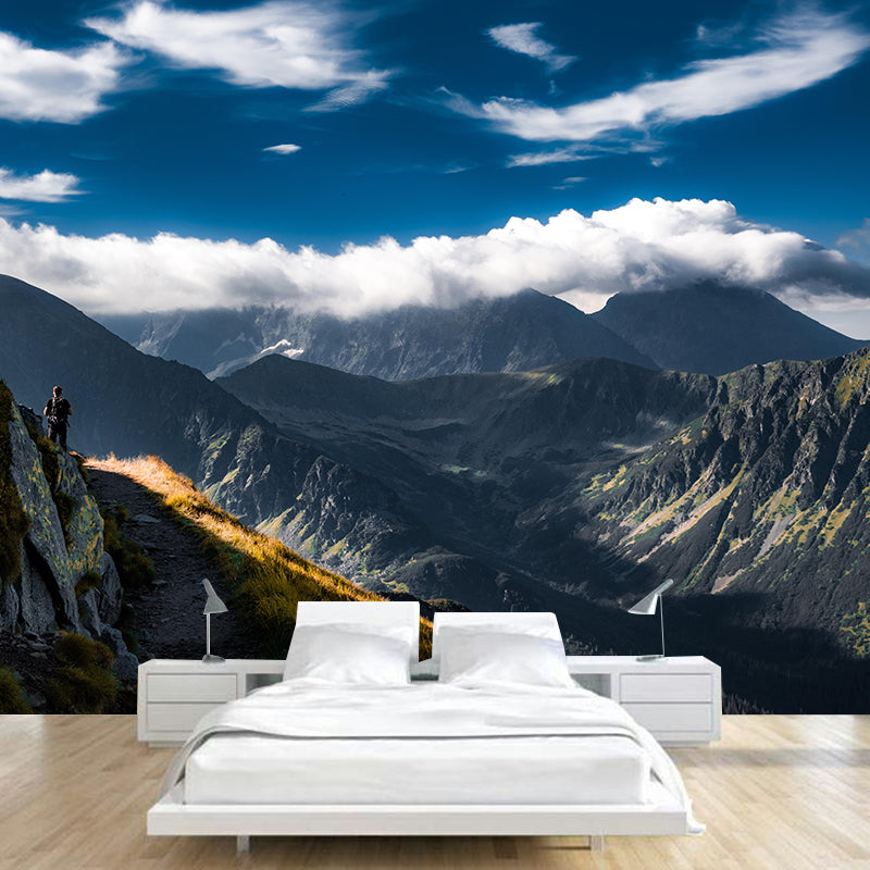 Horizontal Photography Mountain Mural Environment Friendly Wallpaper for Room