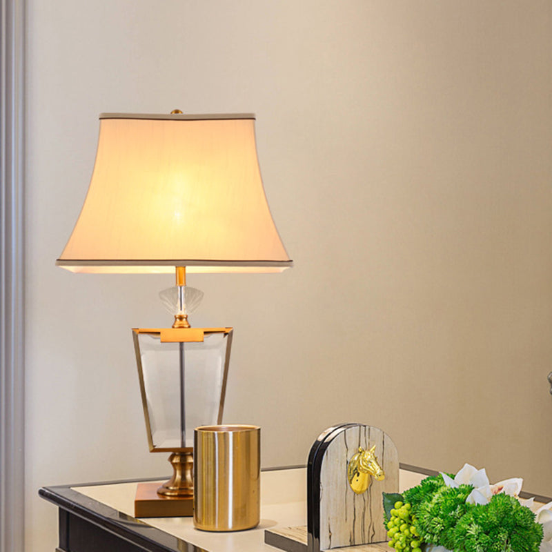 1 hoofd eetkamer tafel licht modernistische gouden kleine bureaubriek met bel -stofschaduw