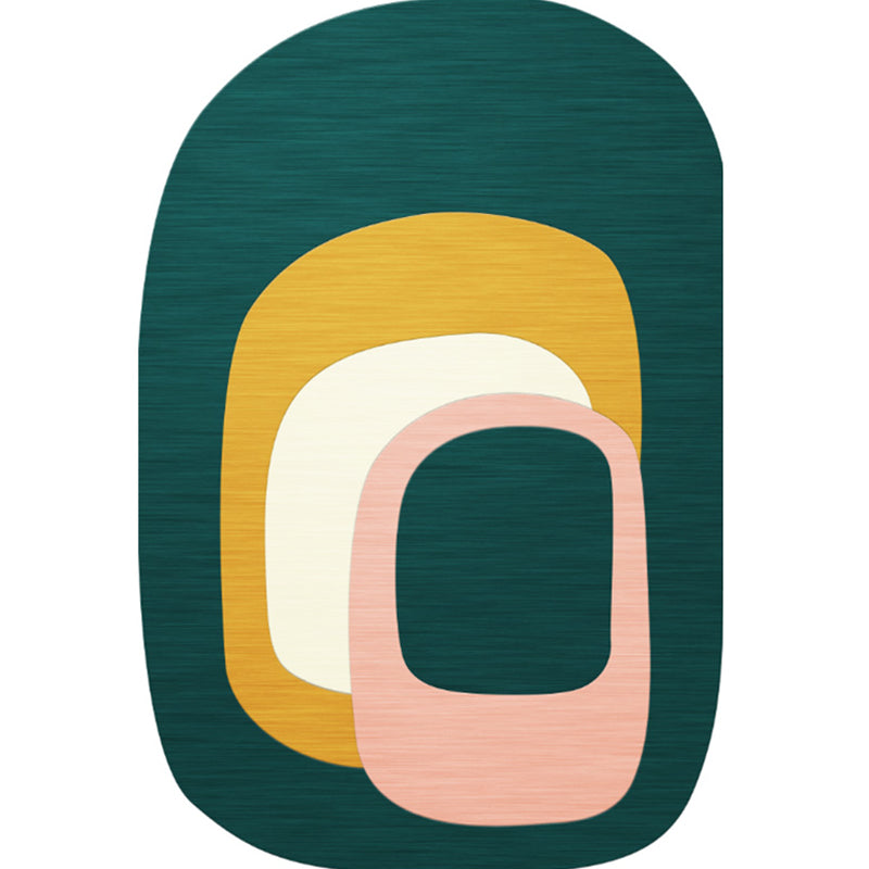 Fancy Modern Area Rug Geometric Pattern Polyester Area Carpet Stain Resistant Rug for Home Decor