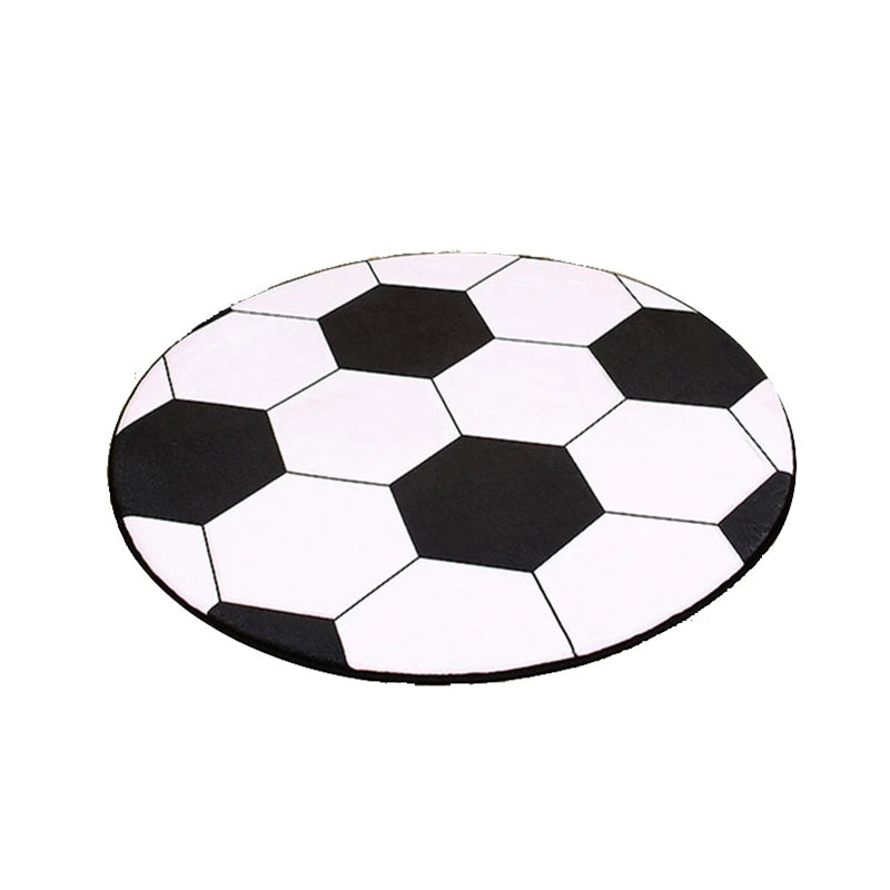 Fancy Modern Area Carpet Football Pattern Polyester Area Rug Non-Slip Backing Rug for Living Room