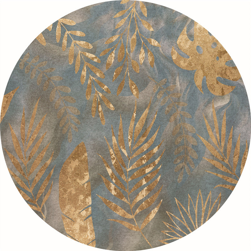 Gold Leaves Carpet Blending Modern Carpet Non-Slip Backing Carpet for Living Room