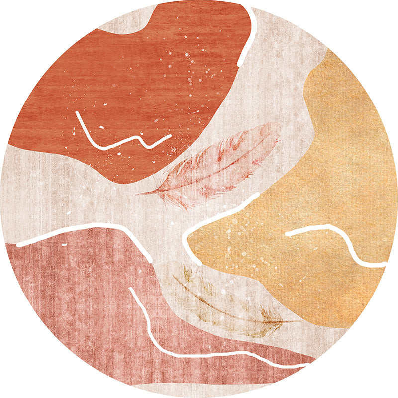 Gold Leaves Carpet Blending Modern Carpet Non-Slip Backing Carpet for Living Room