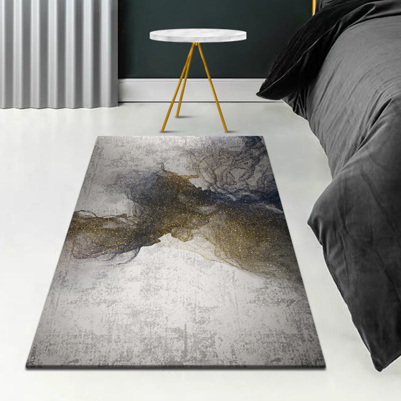 Gray Contemporary Carpet Blending Graphic Carpet Stain Resistant Carpet for Drawing Room