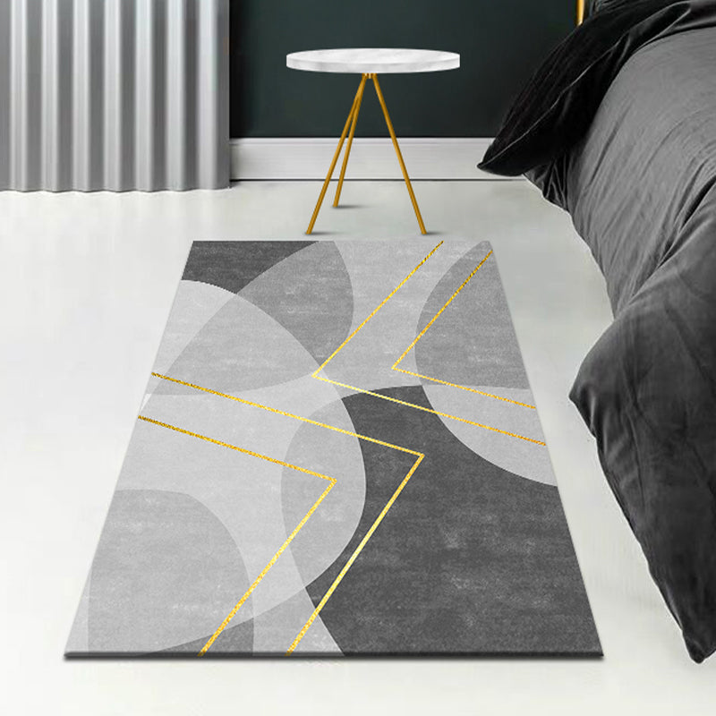 Gray Contemporary Carpet Blending Graphic Carpet Stain Resistant Carpet for Drawing Room