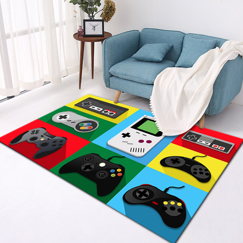 Minimalist Area Carpet Leisure Game Theme Rug Polyester Indoor Rug with Non-Slip Backing