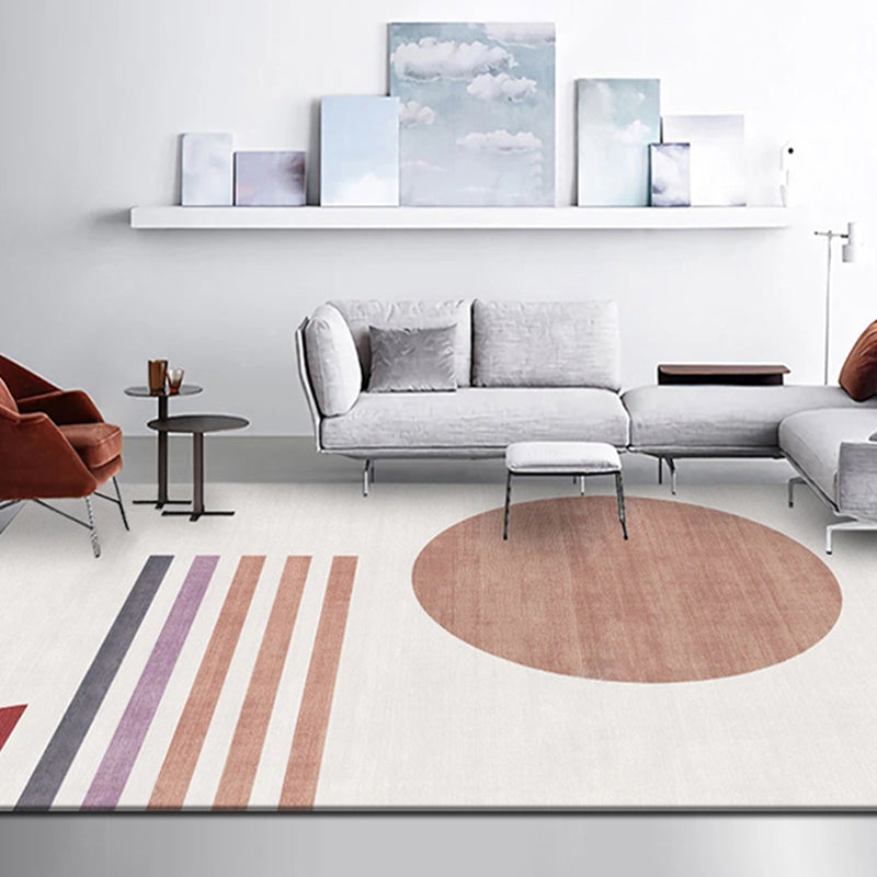 Dark Brown Modern Rug Blending Color Piece Rug Non-Slip Backing Rug for Home Decor