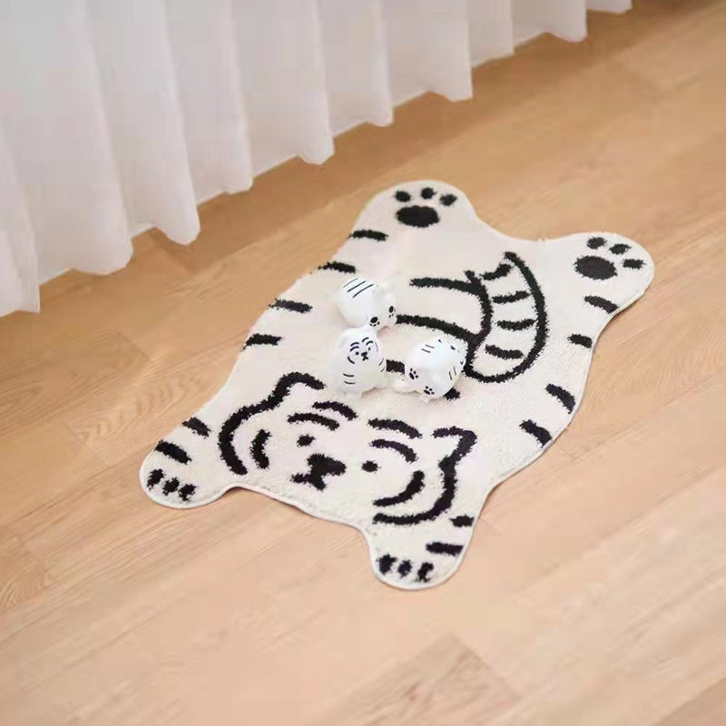 Basto tappeto in poliestere per tappeti per interni lavabili area di tigre adorabile con supporto anti-slip