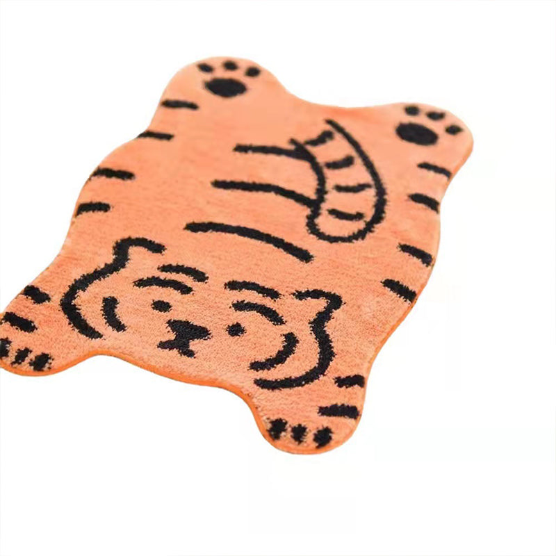 Basto tappeto in poliestere per tappeti per interni lavabili area di tigre adorabile con supporto anti-slip
