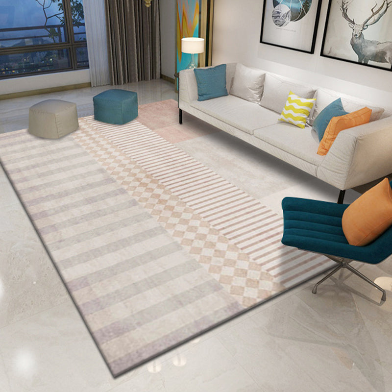 Light Orange Color Lump Rug Blending Modern Rug Non-Slip Backing Rug for Home Decor