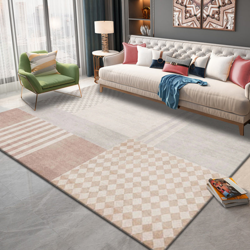 Light Orange Color Lump Rug Blending Modern Rug Non-Slip Backing Rug for Home Decor