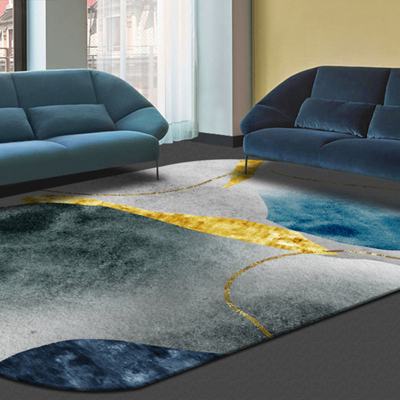 Gold Simple Carpet Blending Graphic Carpet Stain Resistant Carpet for Living Room