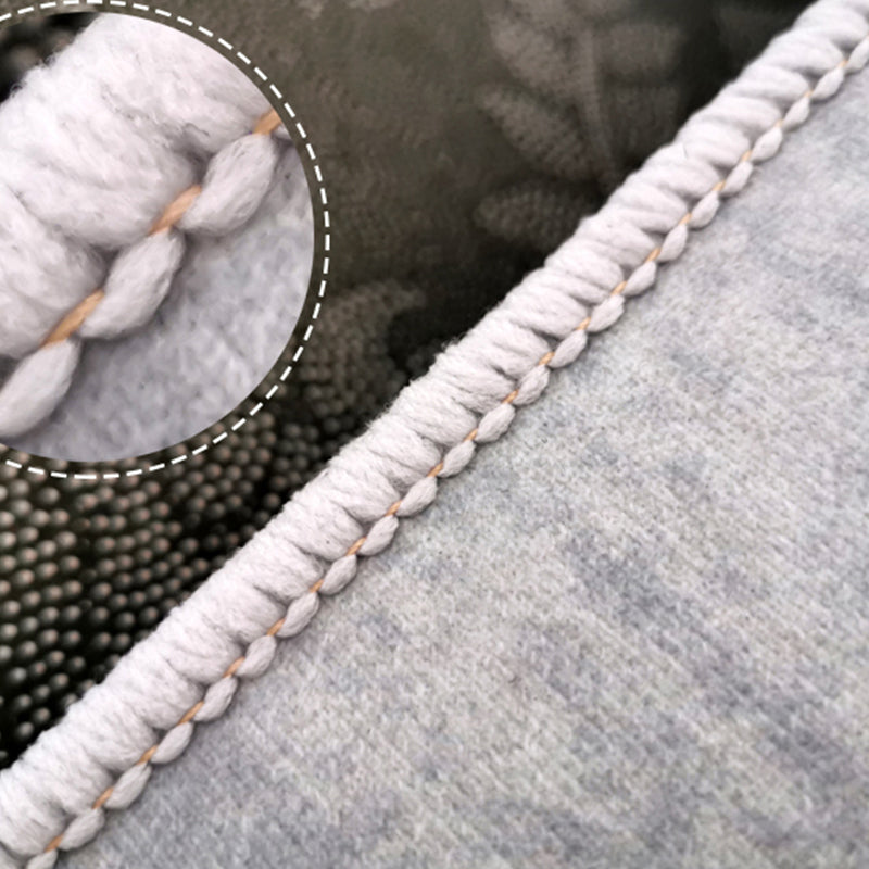 Dark Gray Stripe Area Rug Blended Modern Rug Stain Resistant Rug for Living Room