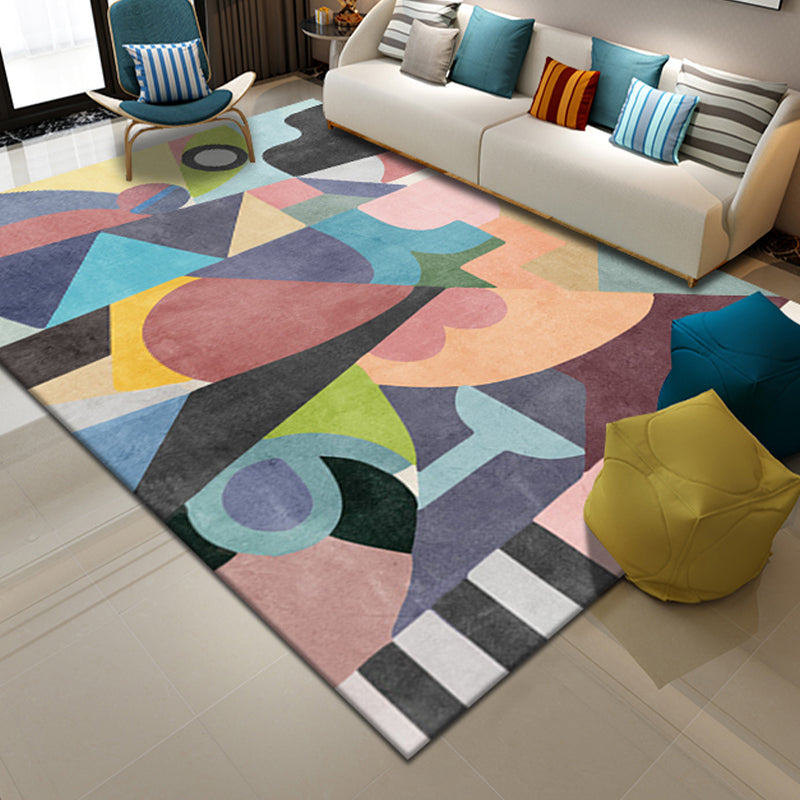 Dunkelbrauner moderner Teppich Blending Block Fläche Teppich nicht rutscher Backing Teppich für Wohnkulturdekoration
