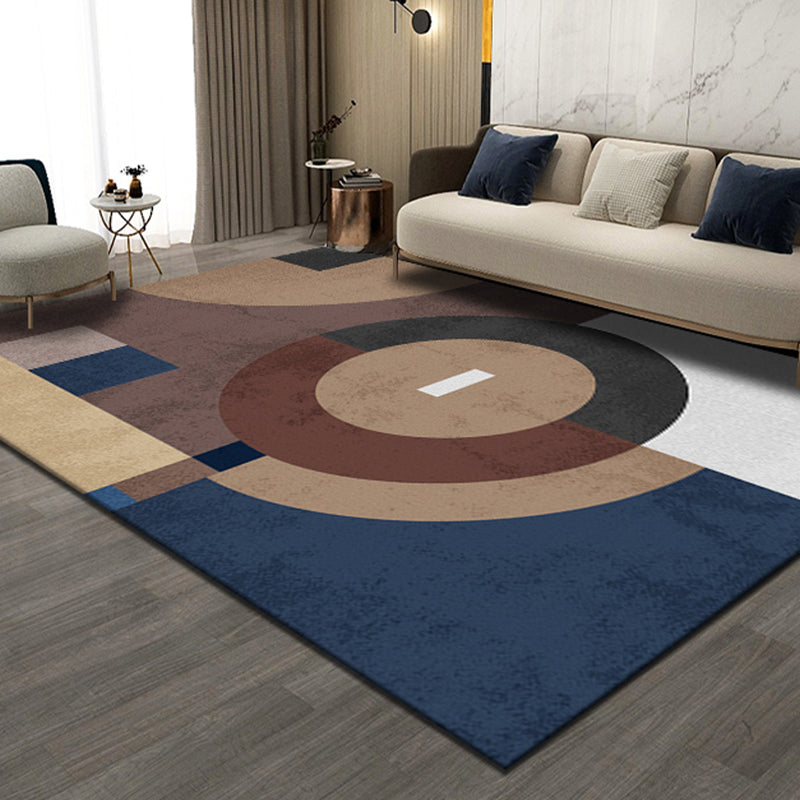 Dunkelbrauner moderner Teppich Blending Block Fläche Teppich nicht rutscher Backing Teppich für Wohnkulturdekoration
