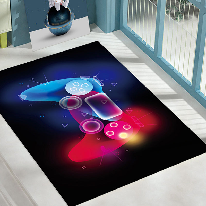Gray Game Controllers Rug Polyester Modern Rug Washable Rug for Home Decor