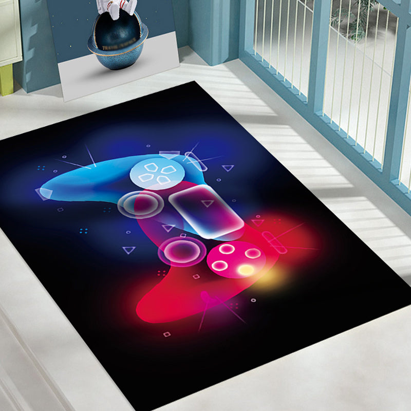 Creative Game Controller Print Rug Polyester Carpet Non-Slip Backing Area Rug for Living Room