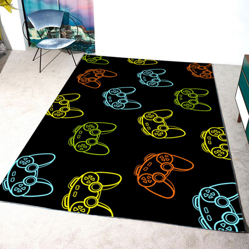 Novelty Game Controller Pattern Carpet Polyester Rug Stain Resistant Area Rug for Home Decoration