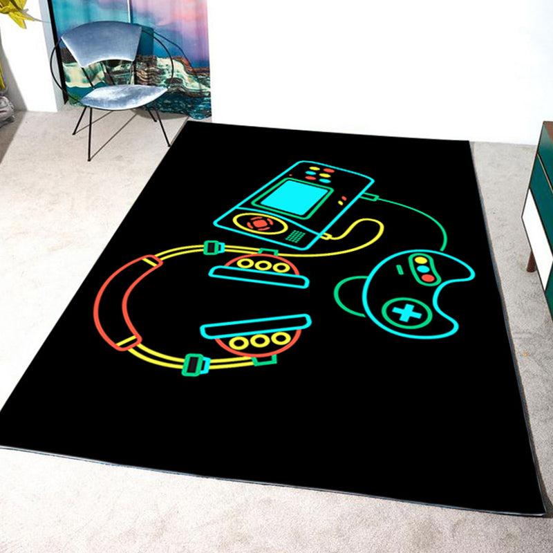 Novelty Game Controller Pattern Carpet Polyester Rug Stain Resistant Area Rug for Home Decoration