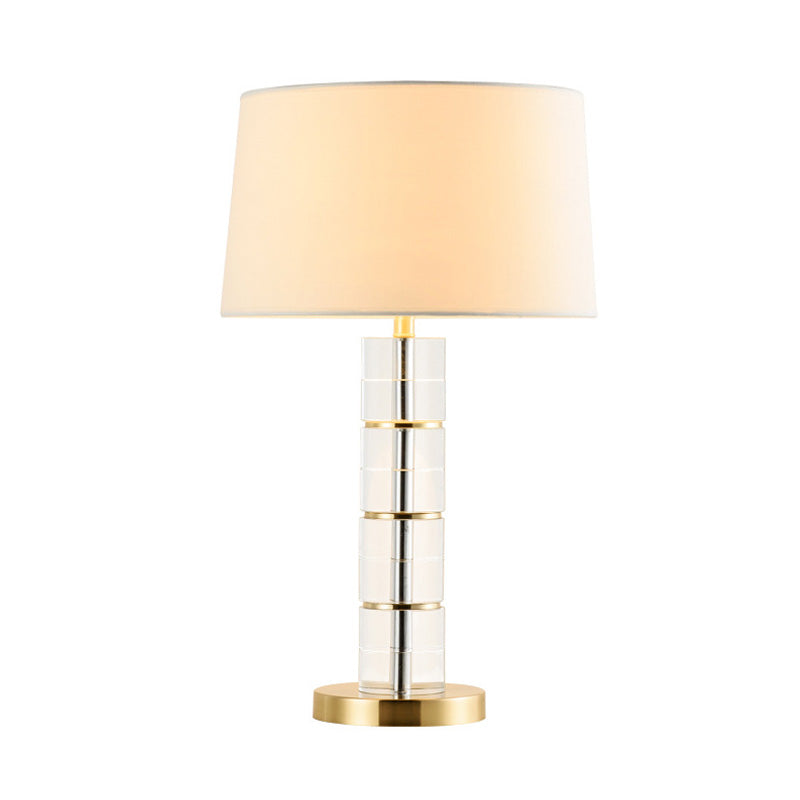 Gold Drum Shape Task Lighting Modernisme 1 Bulbe Tissu lampe de lecture pour le salon