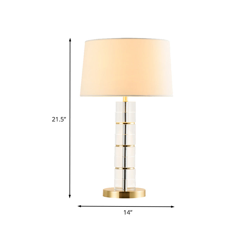 Gold Drum Shape Task Lighting Modernisme 1 Bulbe Tissu lampe de lecture pour le salon