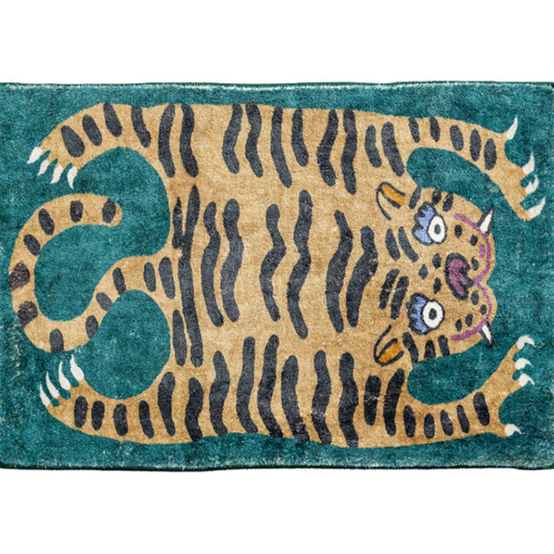 Modern Living Room Carpet Tiger Pattern Indoor Rug Polyester Area Carpet with Non-Slip Backing