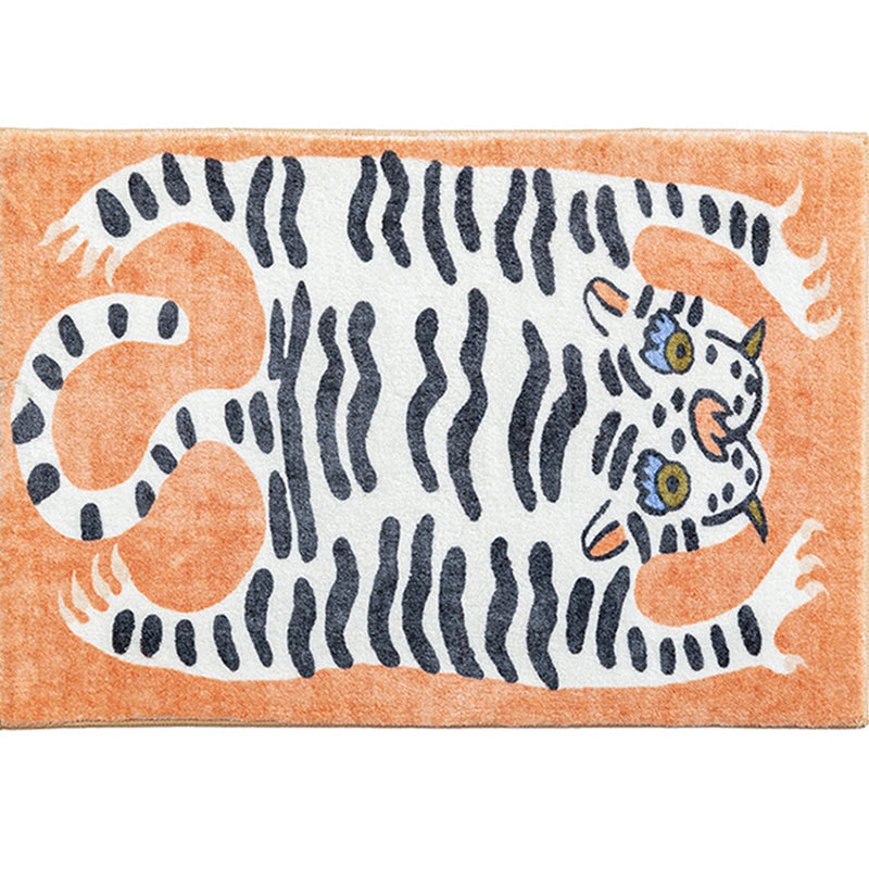 Modern Living Room Carpet Tiger Pattern Indoor Rug Polyester Area Carpet with Non-Slip Backing
