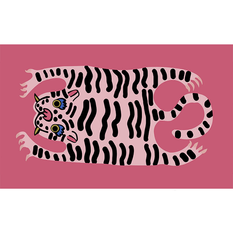 Modern Living Room Carpet Tiger Pattern Indoor Rug Polyester Area Carpet with Non-Slip Backing