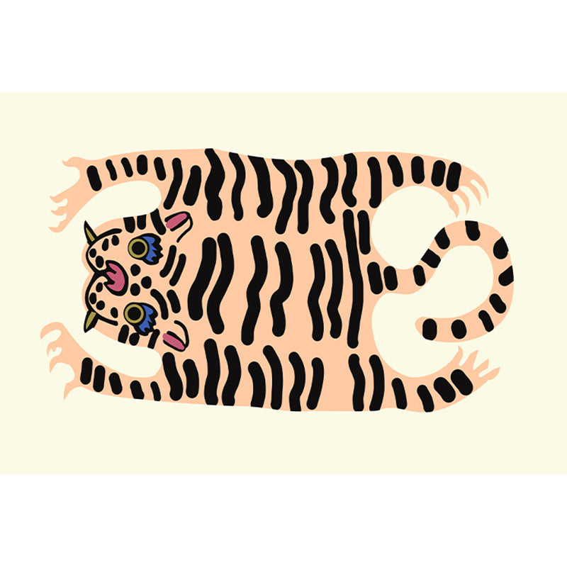 Modern Living Room Carpet Tiger Pattern Indoor Rug Polyester Area Carpet with Non-Slip Backing