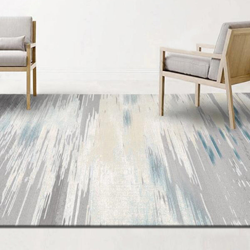 White Modern Carpet Polyester Abstract Pattern Carpet Washable Carpet for Home Decor