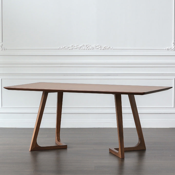Double Pedestal Home Furniture Pine Solid Wood Rectangle Dining Room Collection