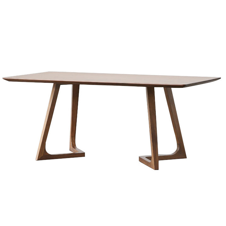 Double Pedestal Home Furniture Pine Solid Wood Rectangle Dining Room Collection