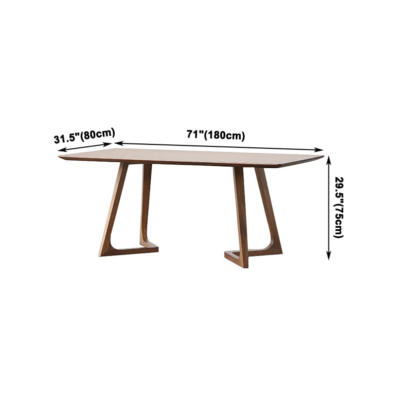 Double Pedestal Home Furniture Pine Solid Wood Rectangle Dining Room Collection