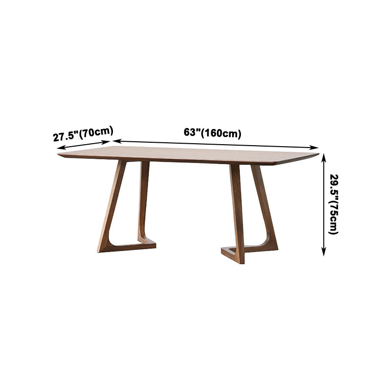 Double Pedestal Home Furniture Pine Solid Wood Rectangle Dining Room Collection