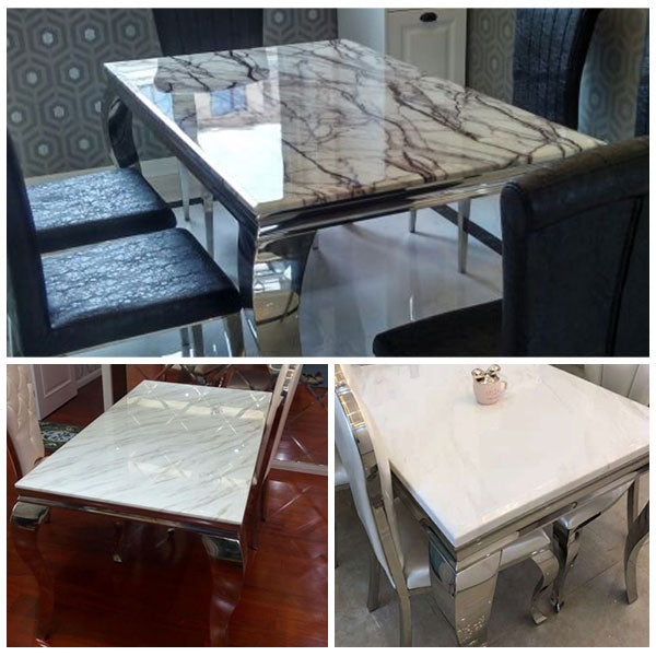 Rectangle Mid-Century Dining Table Four-Color Fixed Table for Dining Room